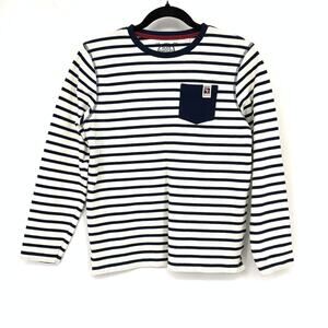 Skate Nation Long Sleeve Crew Neck T-Shirt Boys Size 158 US L Blue White Stripe